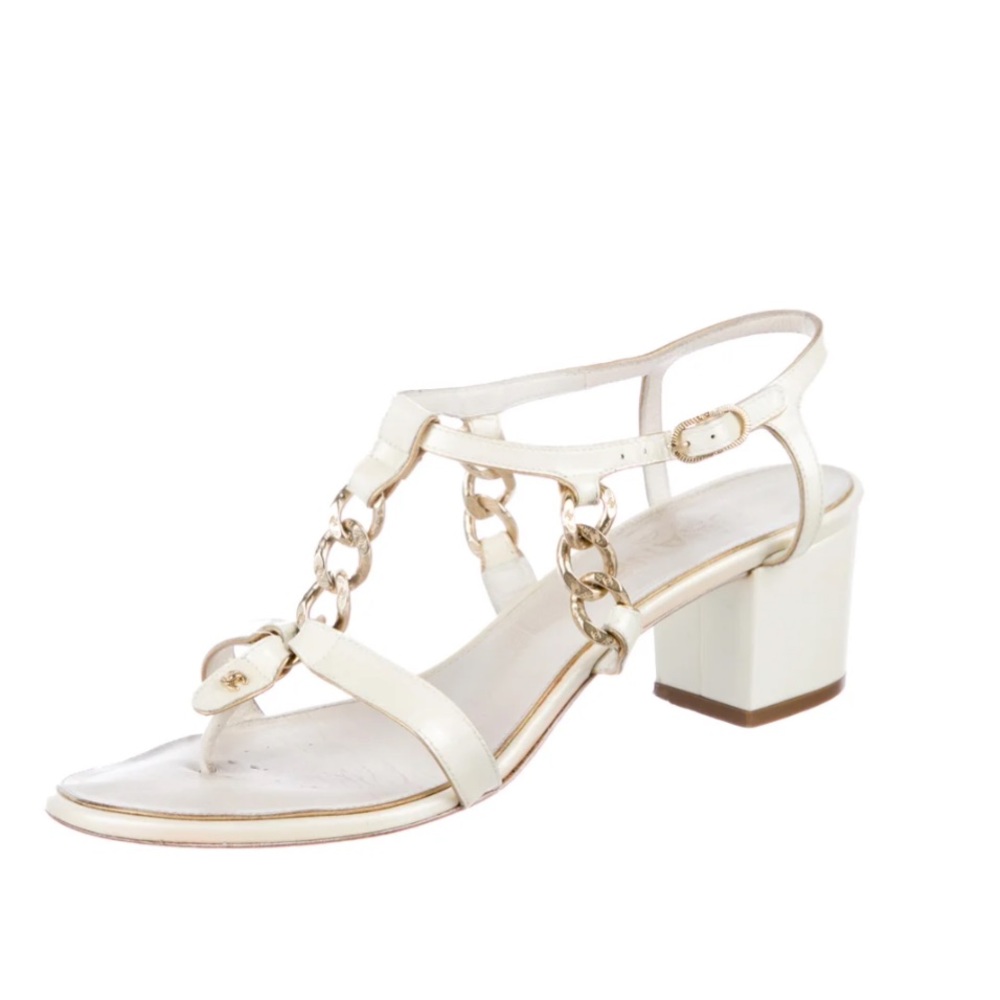 Vintage Chanel strappy kitten heels